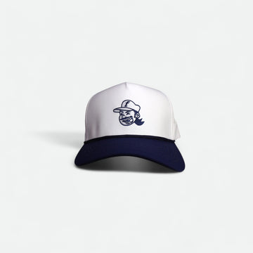Perforated Rope Golf Hat - White & Navy
