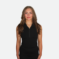Black sleeveless golf bodysuit with a zipper 