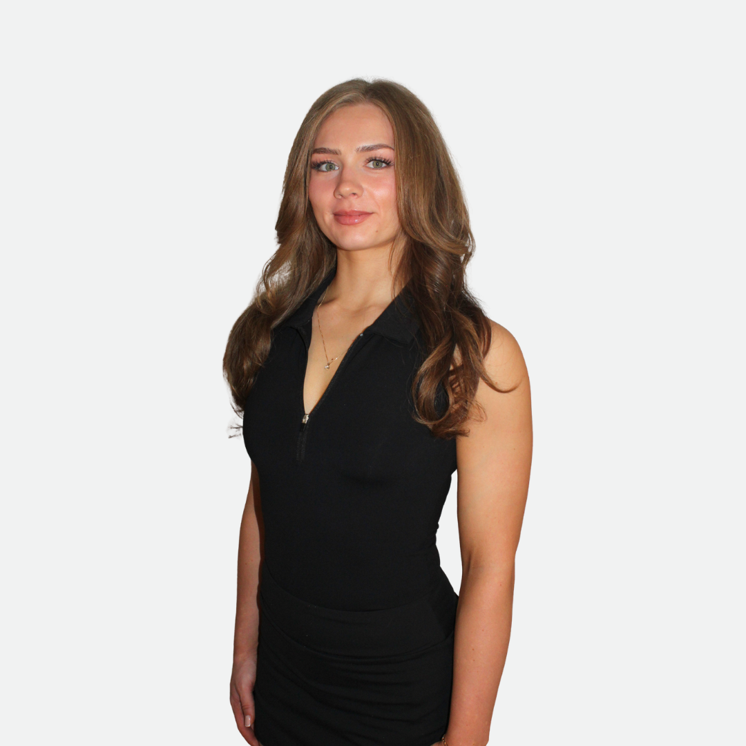 Black sleeveless golf bodysuit with a zipper 