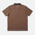 Brown patterned country golf polo shirt 