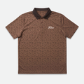 Brown patterned country golf polo shirt 