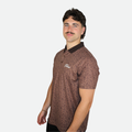 Brown patterned country golf polo shirt 