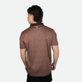 Brown patterned country golf polo shirt 