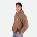 Brown hoodie with 'Normalize Bogeys' text on the back
