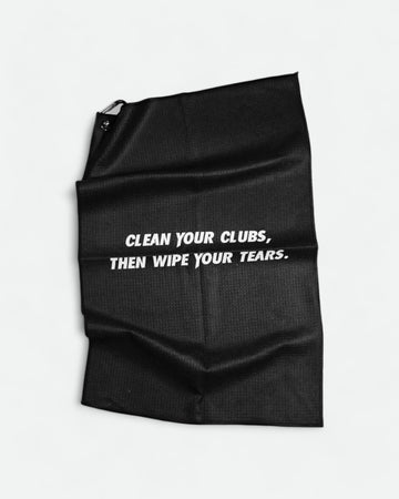 "Clean Your Clubs then Wipe Your Tears" Waffle Golf Towel