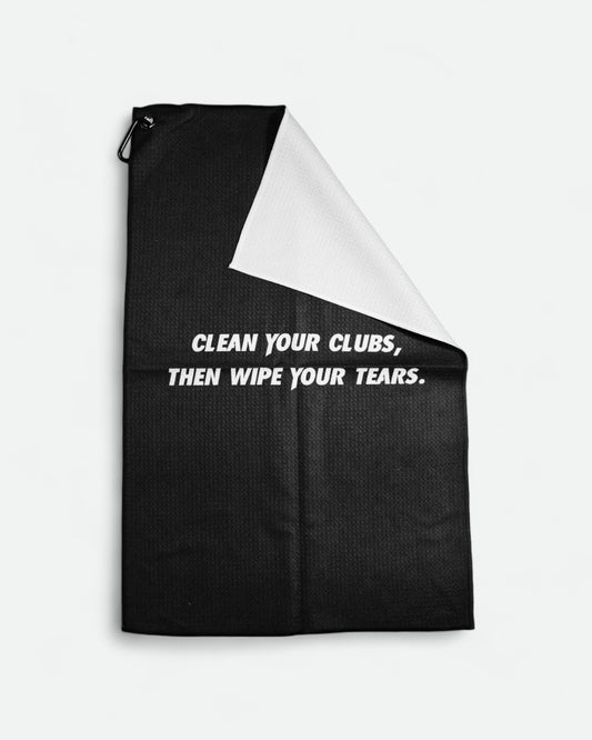 "Clean Your Clubs then Wipe Your Tears" Waffle Golf Towel