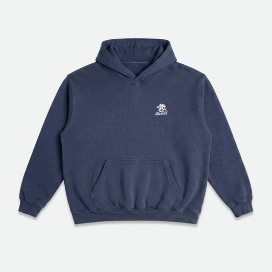 Navy hoodie with 'Normalize Bogeys' text on the back