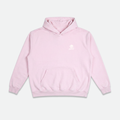 Pink hoodie with 'normalize bogeys' text on the back 