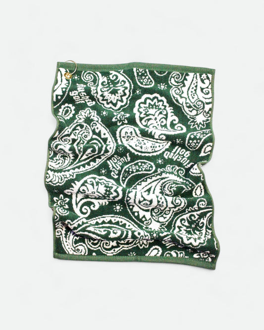 Pine Green Paisley Golf Towel