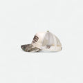 Flushed Golf & Co mesh trucker golf hat with camo brim, side view