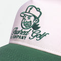Flushed Golf Classic snapback golf hat with green brim, side view