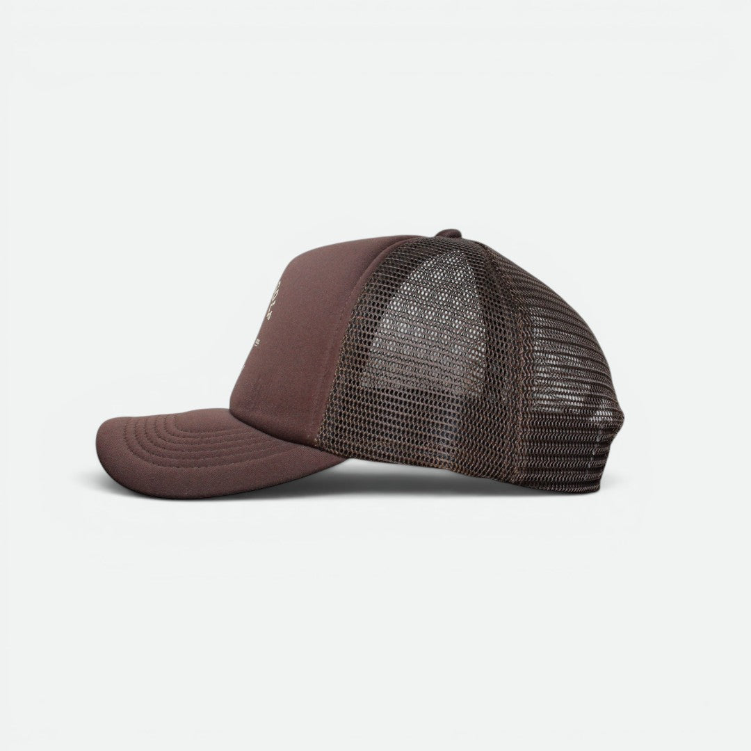 Flushed Golf Country Club foam trucker hat detail