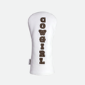 Flushed Golf leather driver headcover with embroidered leather patch
