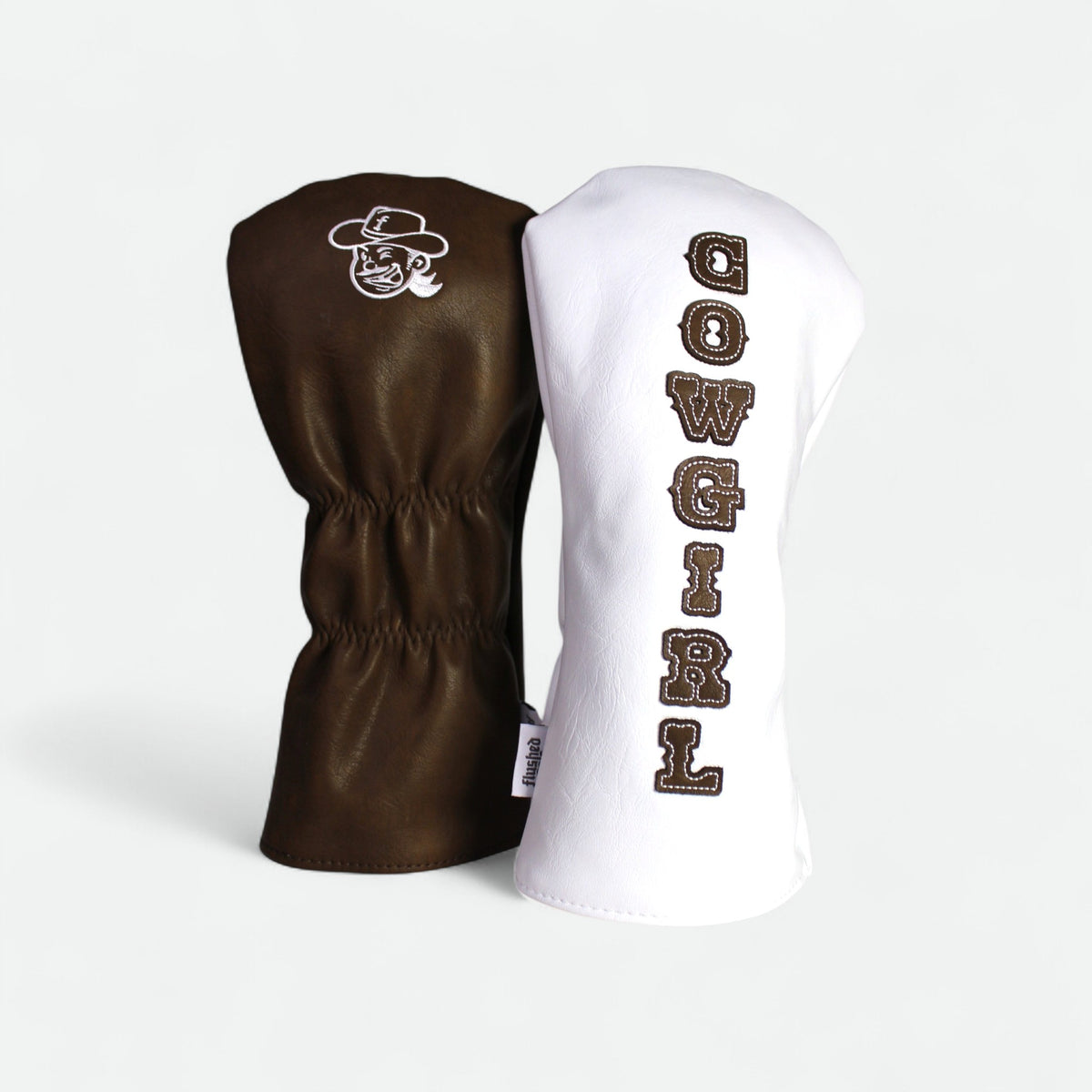 His & Hers golf headcovers for 460cc drivers by Flushed Golf