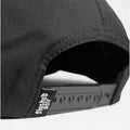 Black Flushed Golf Mascot snapback golf hat detail