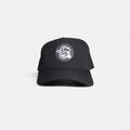 Flushed Golf Mascot golf hat in black with silicone mascot patch, front view