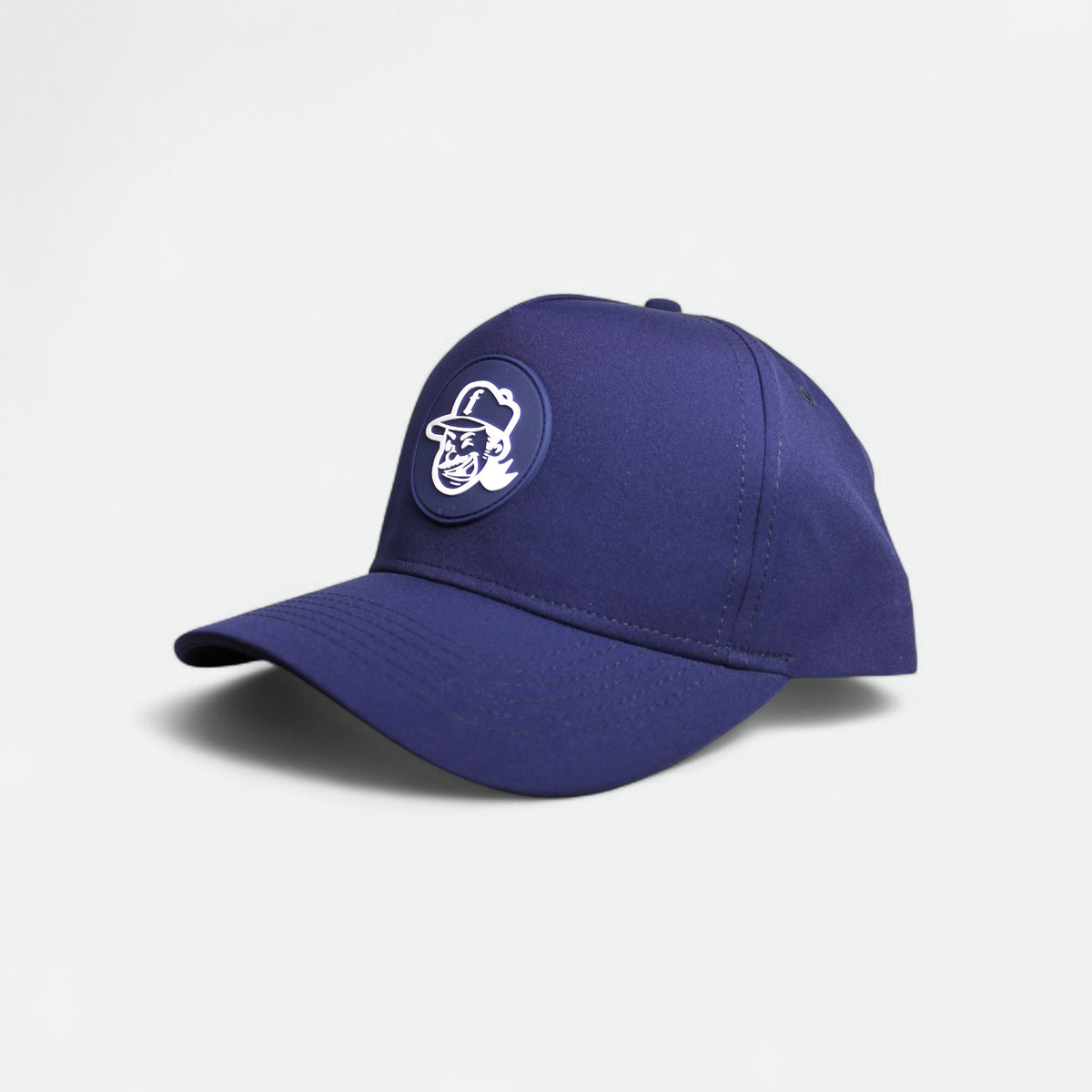 Navy Mascot snapback golf hat by Flushed Golf