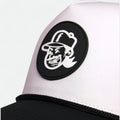 Flushed Golf Mascot rope golf hat in white with black rope detail