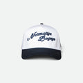 Normalize Bogeys golf hat with embroidered script and navy brim, front view