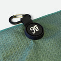 Magnetic FG clip on green Normalize Bogeys golf towel