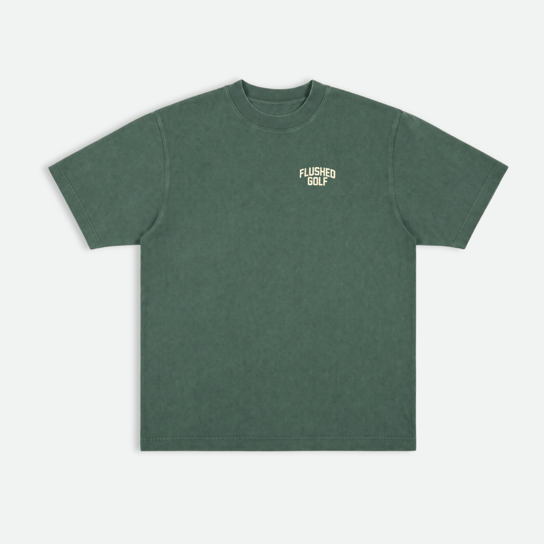 Flushed Golf Normalize Bogeys graphic tee in green, second product shot
