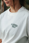 Flushed Golf Normalize Bogeys graphic tee in white, alternate view