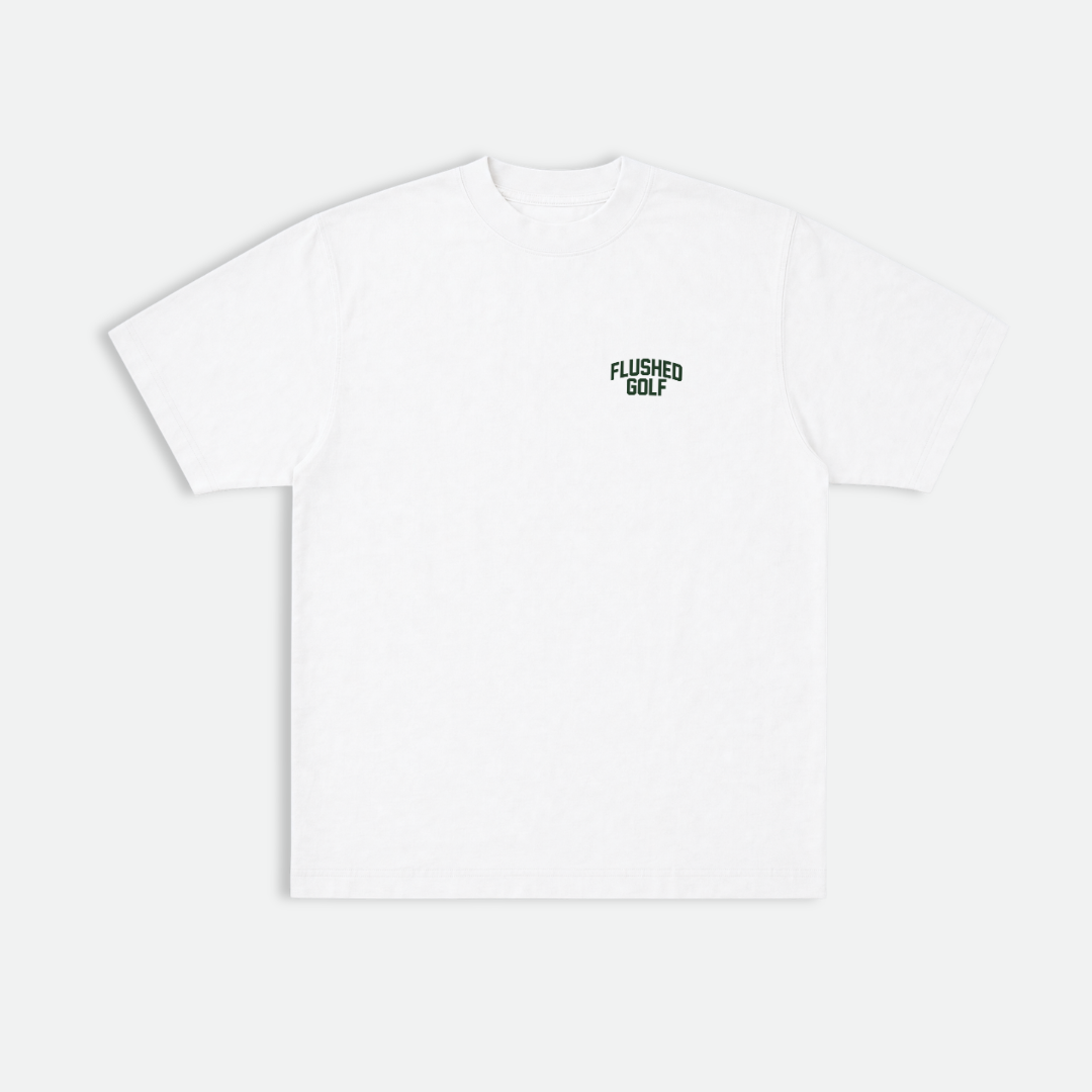 Flushed Golf Normalize Bogeys graphic tee in white, second product shot