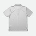 Grey patterned cleef golf polo shirt on a white background