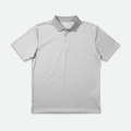 Grey patterned cleef golf polo shirt on a white background