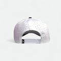 White perforated rope golf hat with navy rope by Flushed Golf