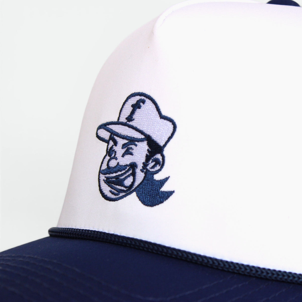 Perforated rope hat with ventilated back and navy rope, Flushed Golf